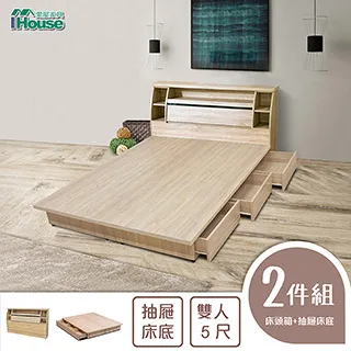 IHouse-秋田 日式收納房間5件組(床頭箱+床墊+六分床底+邊櫃+4x7衣櫃)-雙大6尺 歷史價格詳細信息