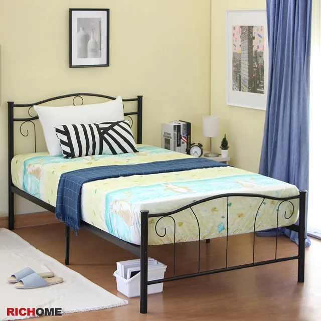 【RICHOME】夢萊工業風3.5尺單人床架(鐵床 床架 單人床) 歷史價格詳細信息