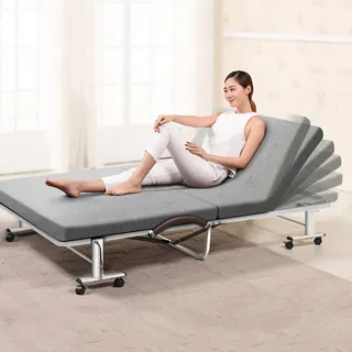 【Cest Chic】哲學之道6段收納折疊床-幅80cm(可拆洗免安裝)-深藍 歷史價格詳細信息