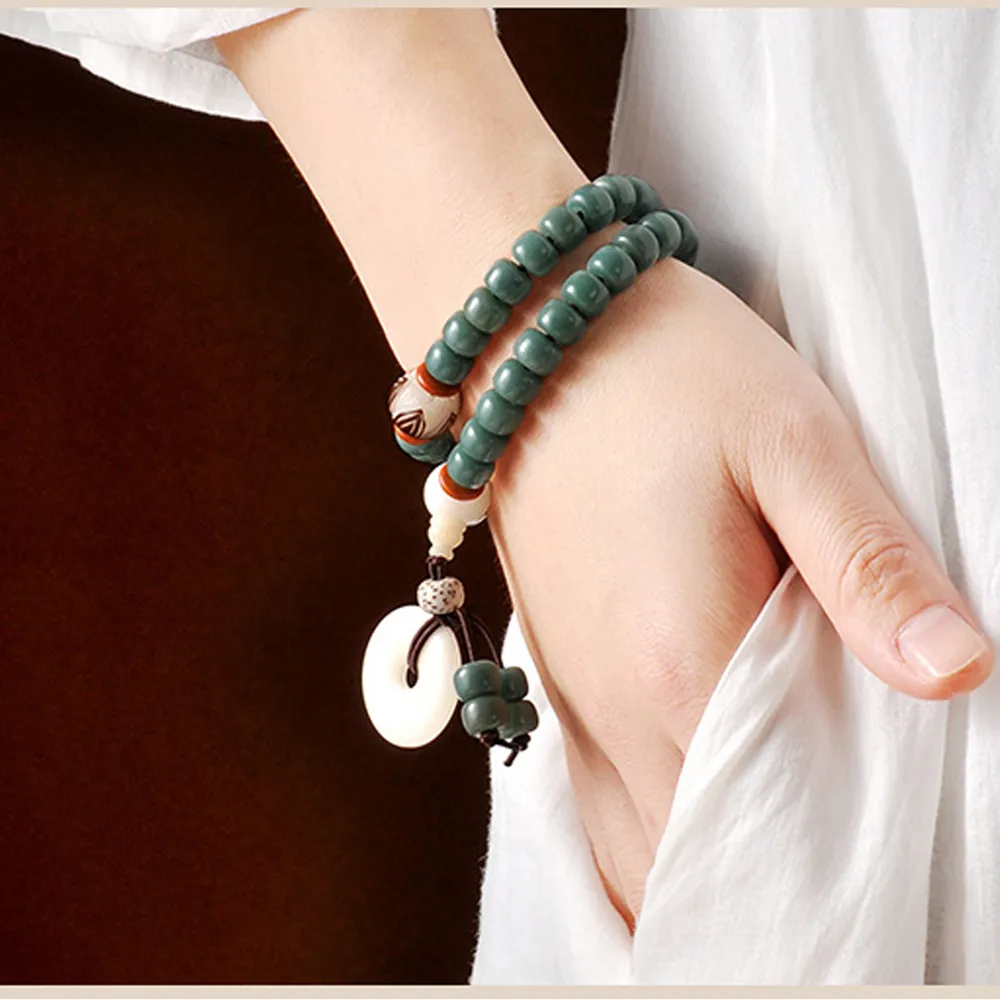 【古緣居】天然白玉菩提根雕刻蓮花佛珠手鏈手串12mm（一對） 歷史價格詳細信息