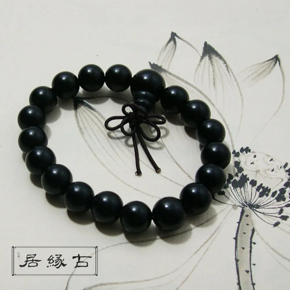 【古緣居】正宗天然紫光檀烏木佛珠手串(12mm17顆) 歷史價格詳細信息