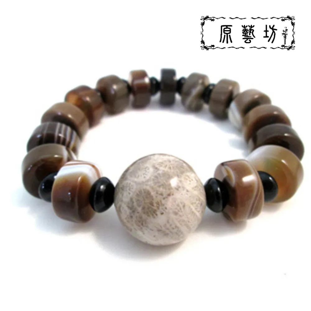 【原藝坊】珊瑚玉+黃龍麟圓珠手鍊(直徑約14 mm) 歷史價格詳細信息