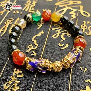 財神小舖 【SL-2479】天然異象-彩幽靈手鍊9mm《含開光》 歷史價格詳細信息