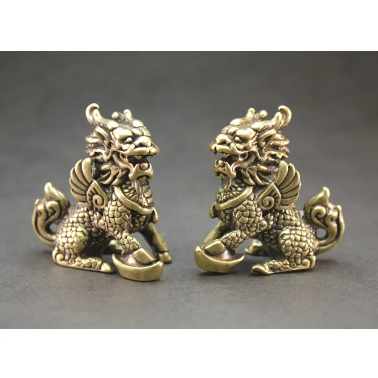 純銅招財麒麟牌子掛件黃銅鏤空福牌吊墜銅雕小銅器銅制 歷史價格詳細信息