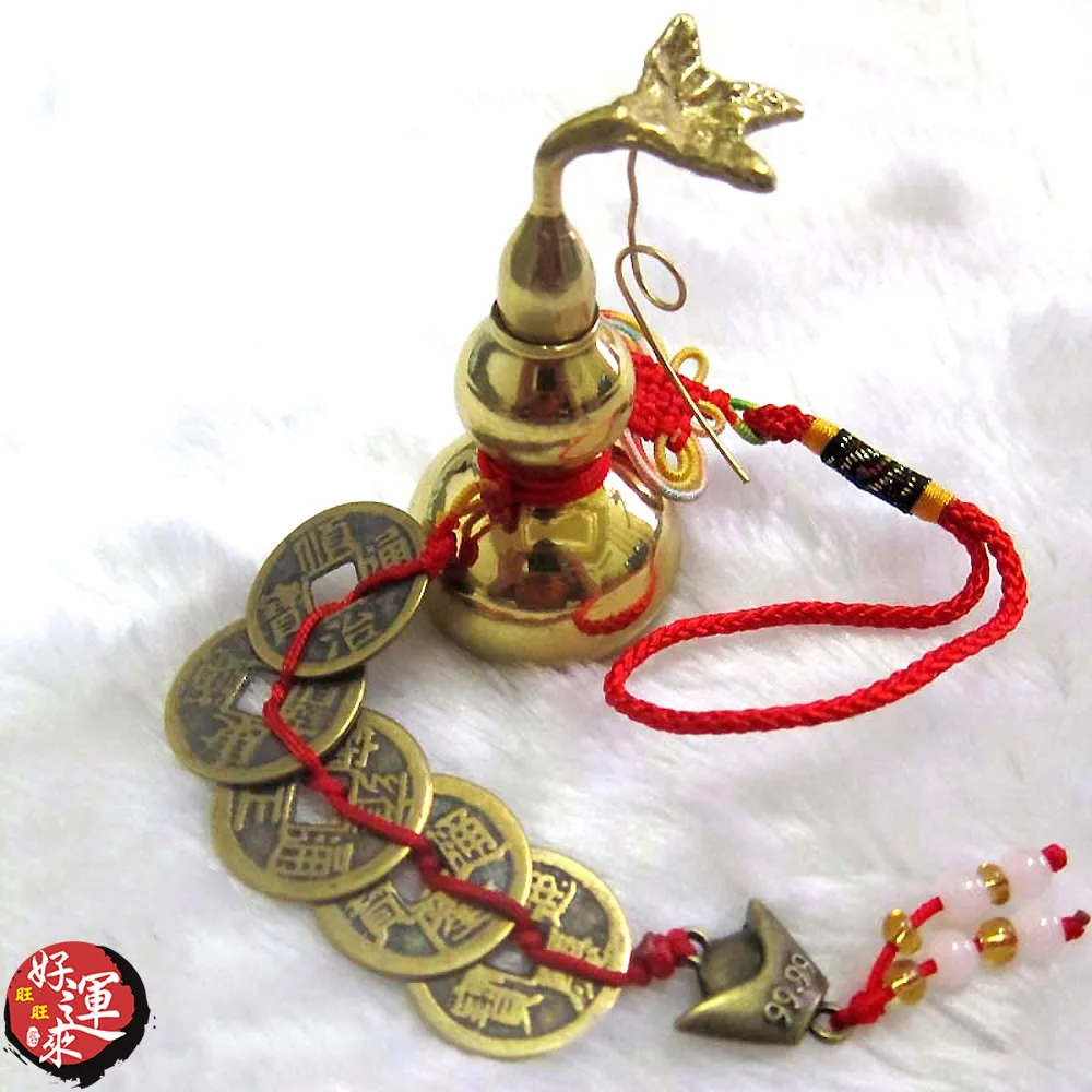 ★好運來★純銅葫蘆+五帝錢吊飾-鈴鐺款 歷史價格詳細信息