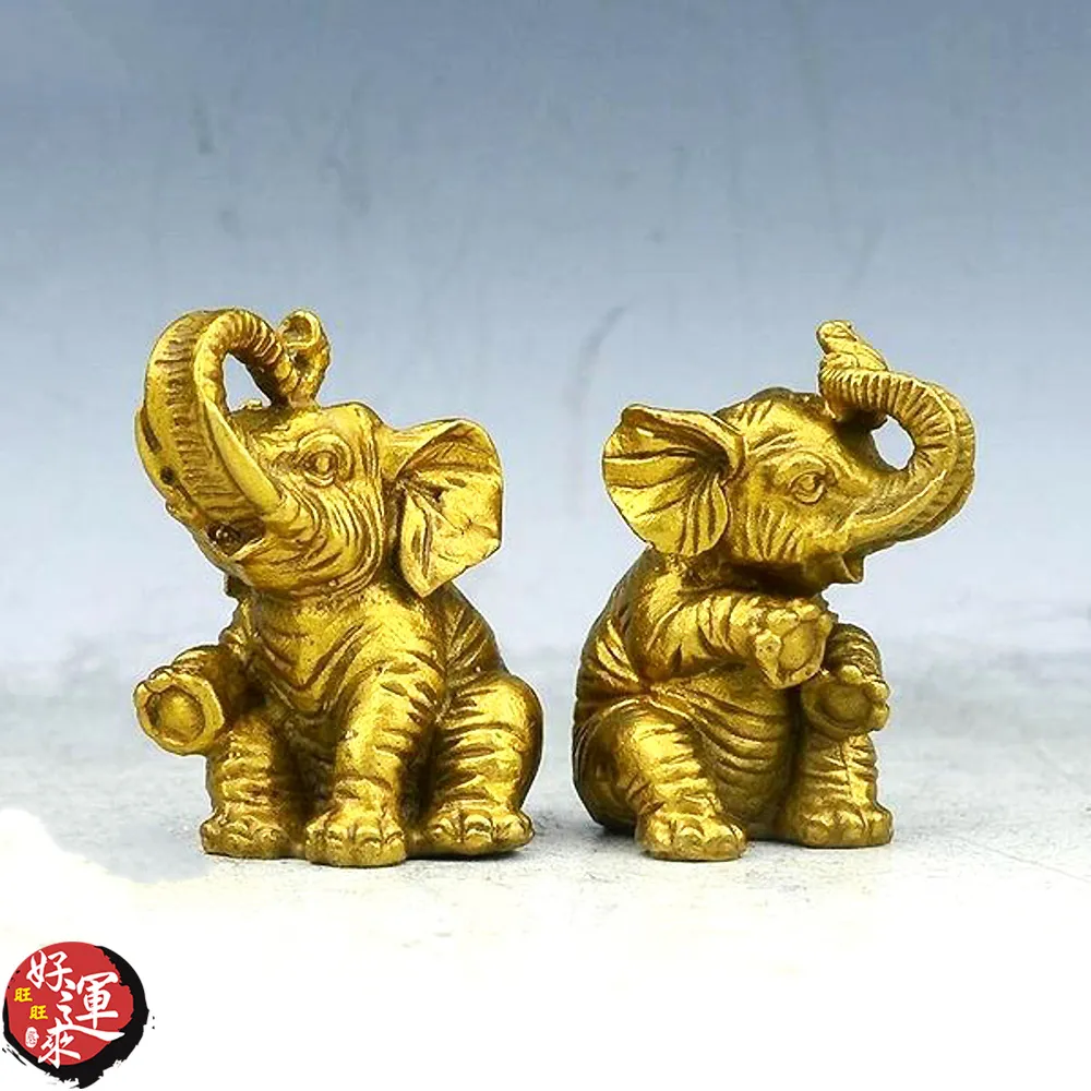 ★好運來★招財銅迷你小象一對 歷史價格詳細信息
