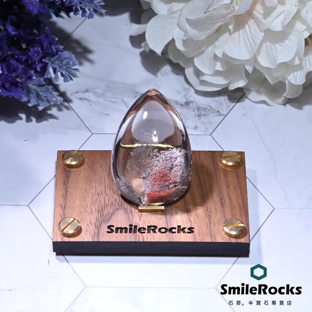 SmileRocks 石麥 水滴形茶黃晶帶藍針 3.0x1.7x4.4cm No.042770508 歷史價格詳細信息