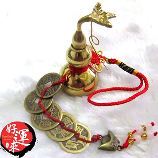 ★好運來★純銅葫蘆+五帝錢吊飾-鈴鐺款 歷史價格詳細信息