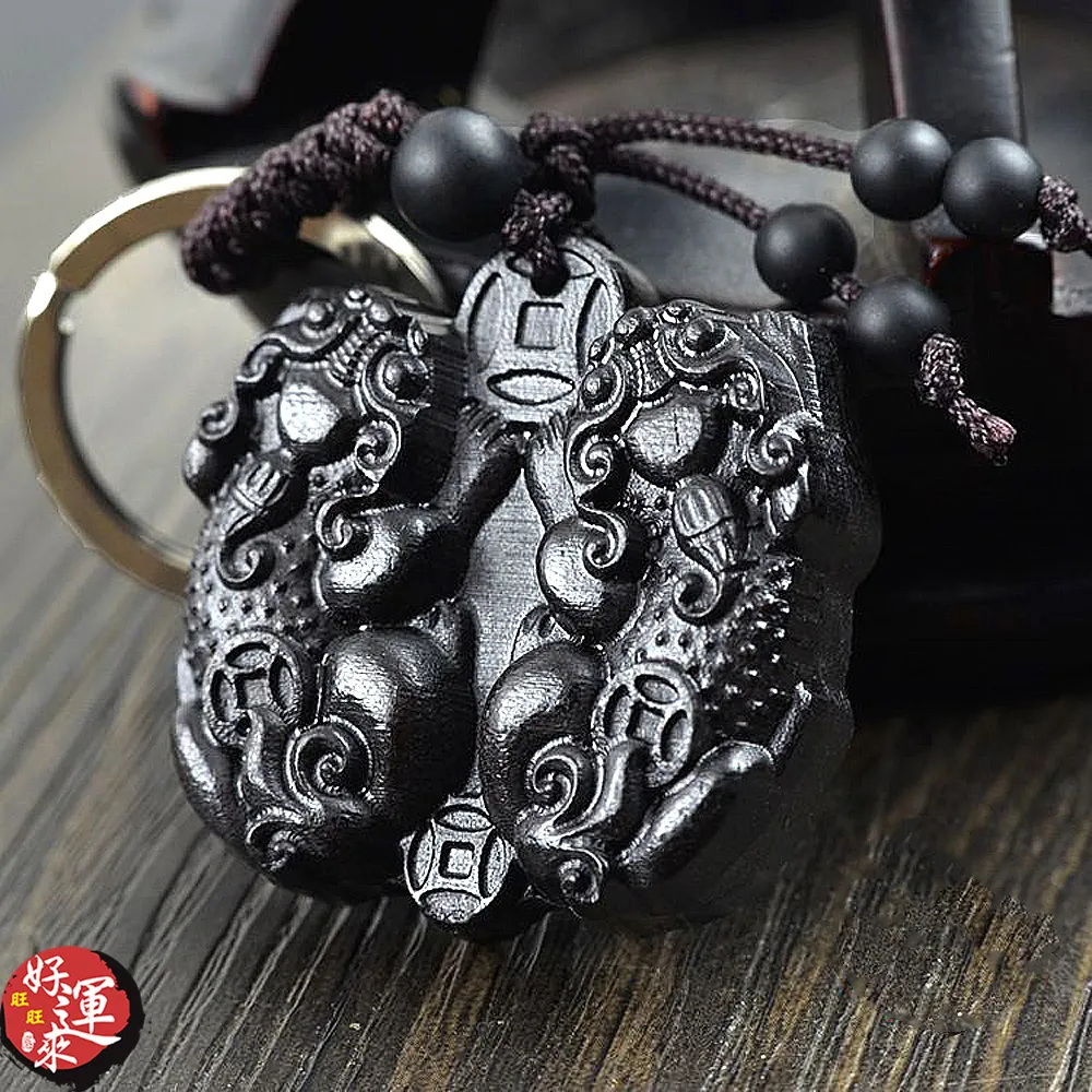 ★好運來★雷擊棗木(避邪木)圓柱金剛經鑰匙圈 歷史價格詳細信息