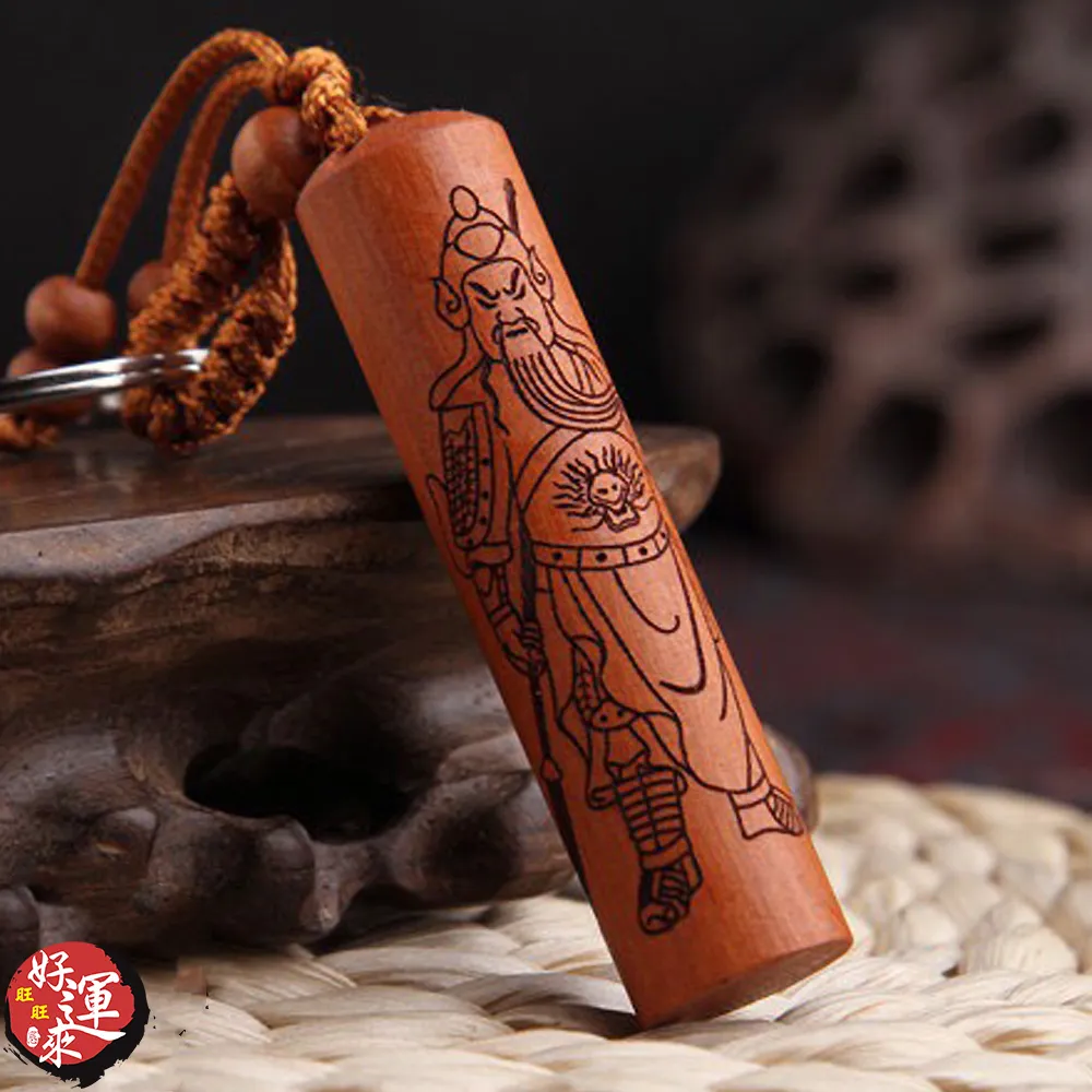 ★好運來★圓柱波羅密心經精雕木鑰匙圈 歷史價格詳細信息