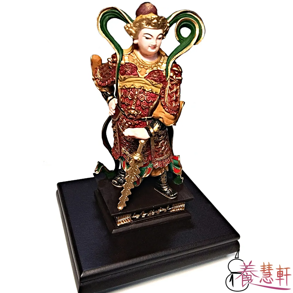 金剛砂精雕佛像 韋駝護法 含底座(木色) 高12.5公分，台灣作品，採人工雕塑與繪製而成 歷史價格詳細信息