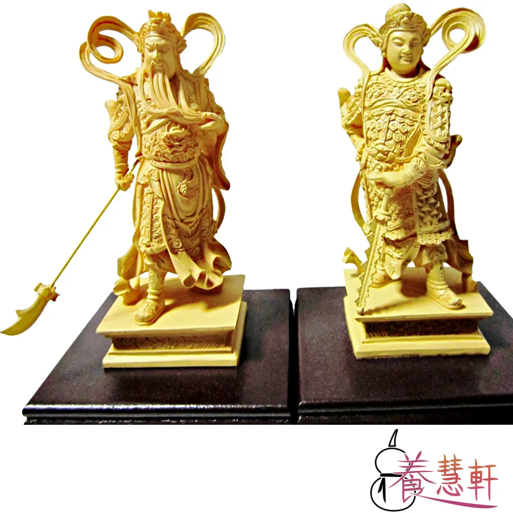 【養慧軒】金剛砂陶土精雕佛像--迦藍與韋駝護法(彩繪、二尊一組) 歷史價格詳細信息