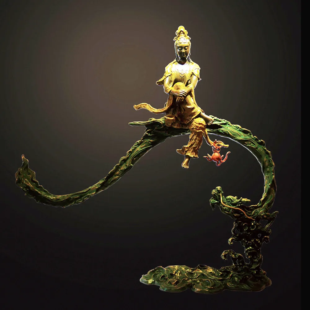 子問老師 限量原作銅雕~自在(觀世音菩薩) 歷史價格詳細信息