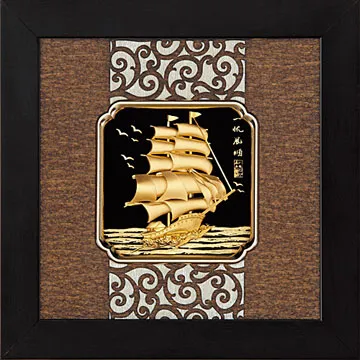 金箔畫 純金 *小古典中國風系列*牡丹【花開富貴】...24x24cm 歷史價格詳細信息