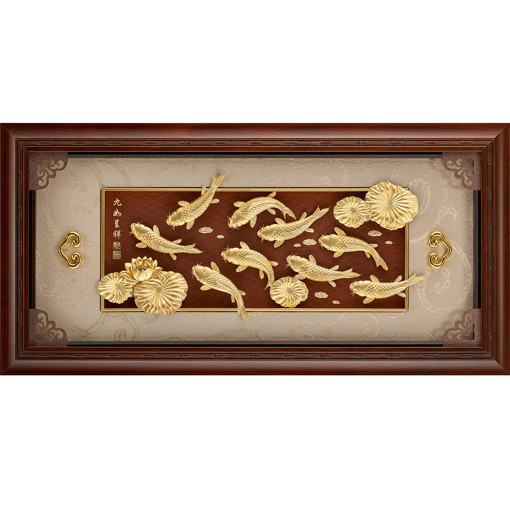 純金 錦鯉連年有餘【金玉滿堂】...81x 42cm 歷史價格詳細信息