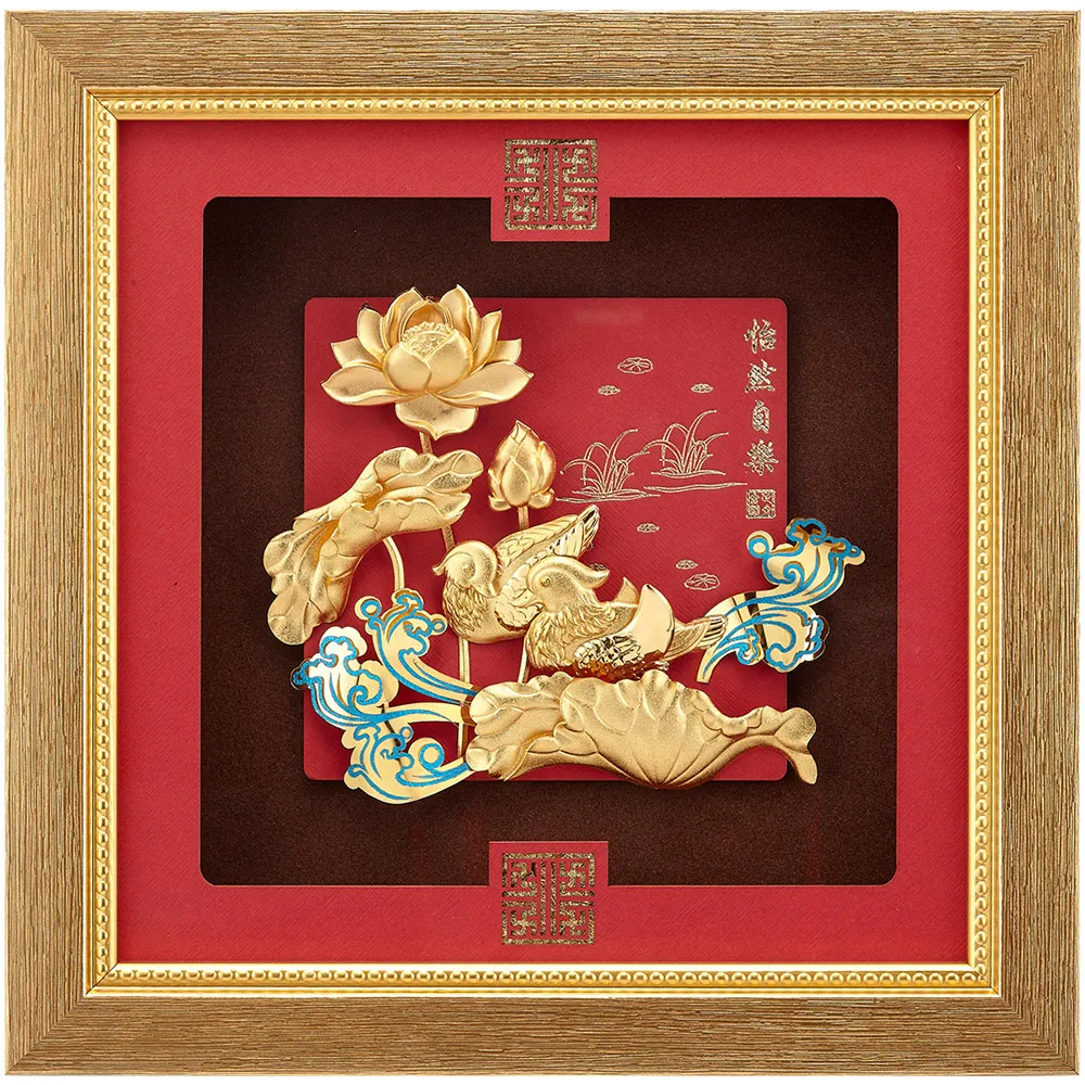 純金祥和金箔畫系列~牡丹【榮華富貴 】....24 x24 cm 歷史價格詳細信息