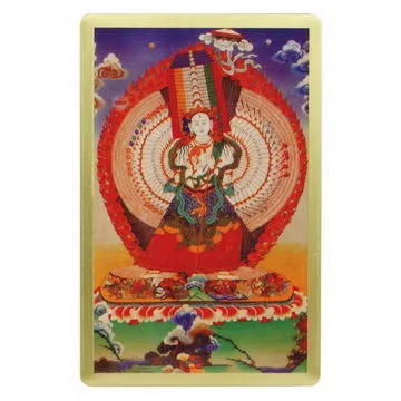 【大白傘蓋佛母】PVC 雙面 佛卡 唐卡 佛教 [11008] 歷史價格詳細信息