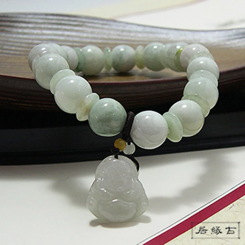 【古緣居】A貨緬甸玉圓珠手鍊(平安觀音) 歷史價格詳細信息