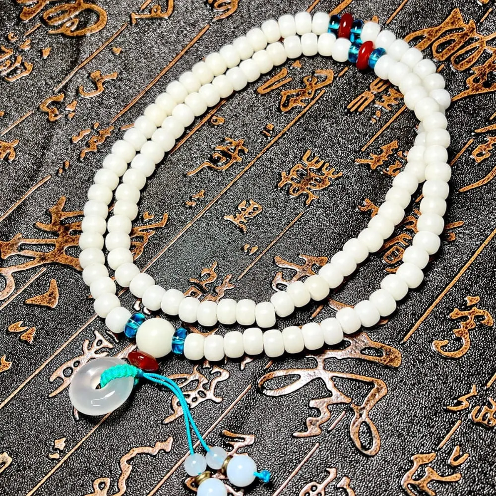 白玉菩提搭配菩提根蓮花 108顆佛珠念珠手串女士 文玩菩提子 歷史價格詳細信息