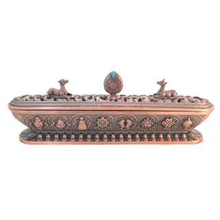 【原藝坊】仿銅八吉祥六字大明臥香爐(小)+滿愿藏藥香(臥香)套組 歷史價格詳細信息