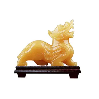 天然黃玉 飛天貔貅 小銅鈴擺飾(一對) 單隻身長10公分，幫主人招財咬錢，開店必備 歷史價格詳細信息