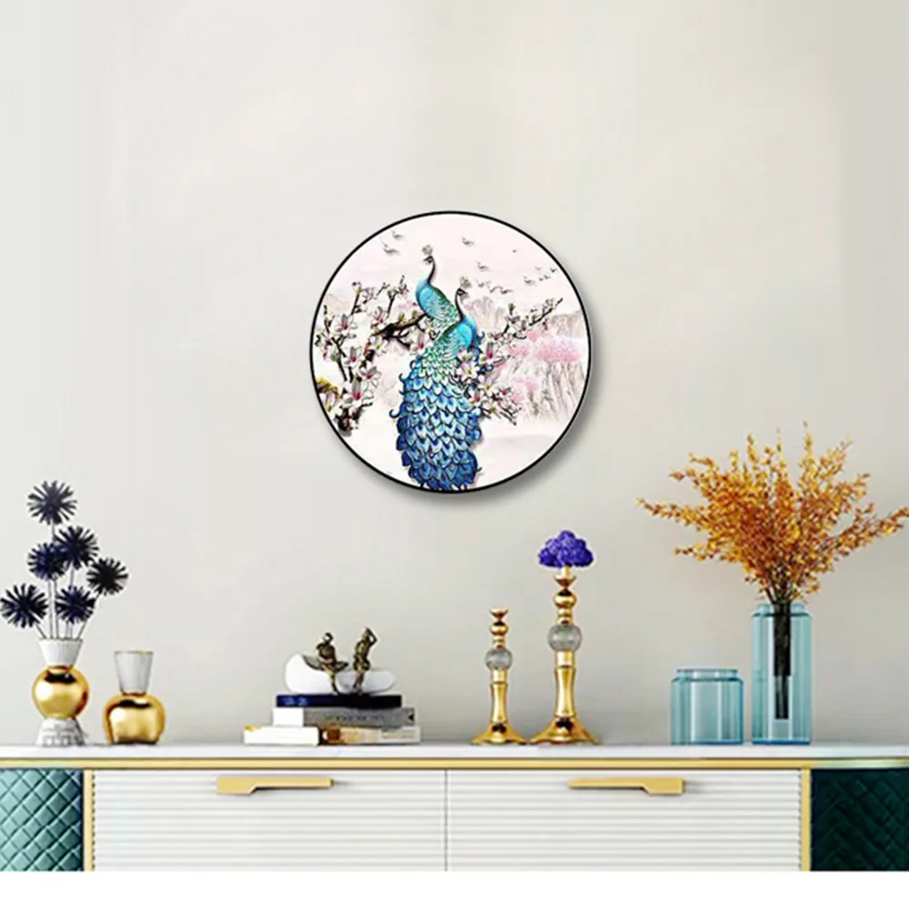 圓形畫框裝裱 石畫十字繡裱框架鋁合金邊框自裝玻璃金粉相框定制 歷史價格詳細信息