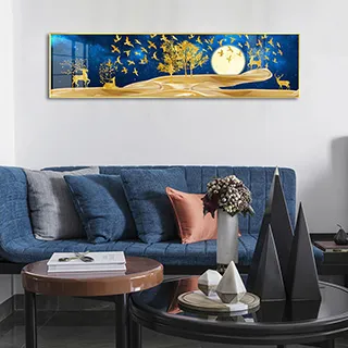 福鹿生輝玄關裝飾畫輕奢走廊過道掛畫高檔大氣入戶門豎版壁畫 歷史價格詳細信息