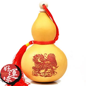 ★好運來★招財麒麟天然葫蘆吊飾(約15~18cm) 歷史價格詳細信息