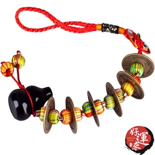 ★好運來★六字真言天然葫蘆五帝錢吊飾 歷史價格詳細信息