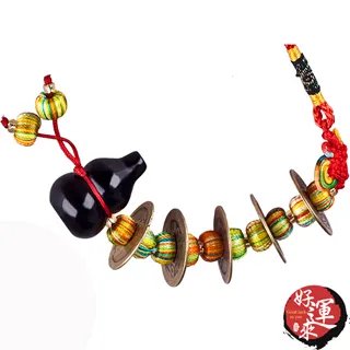 ★好運來★黑曜石葫蘆(30mm)+五帝錢吊飾 歷史價格詳細信息