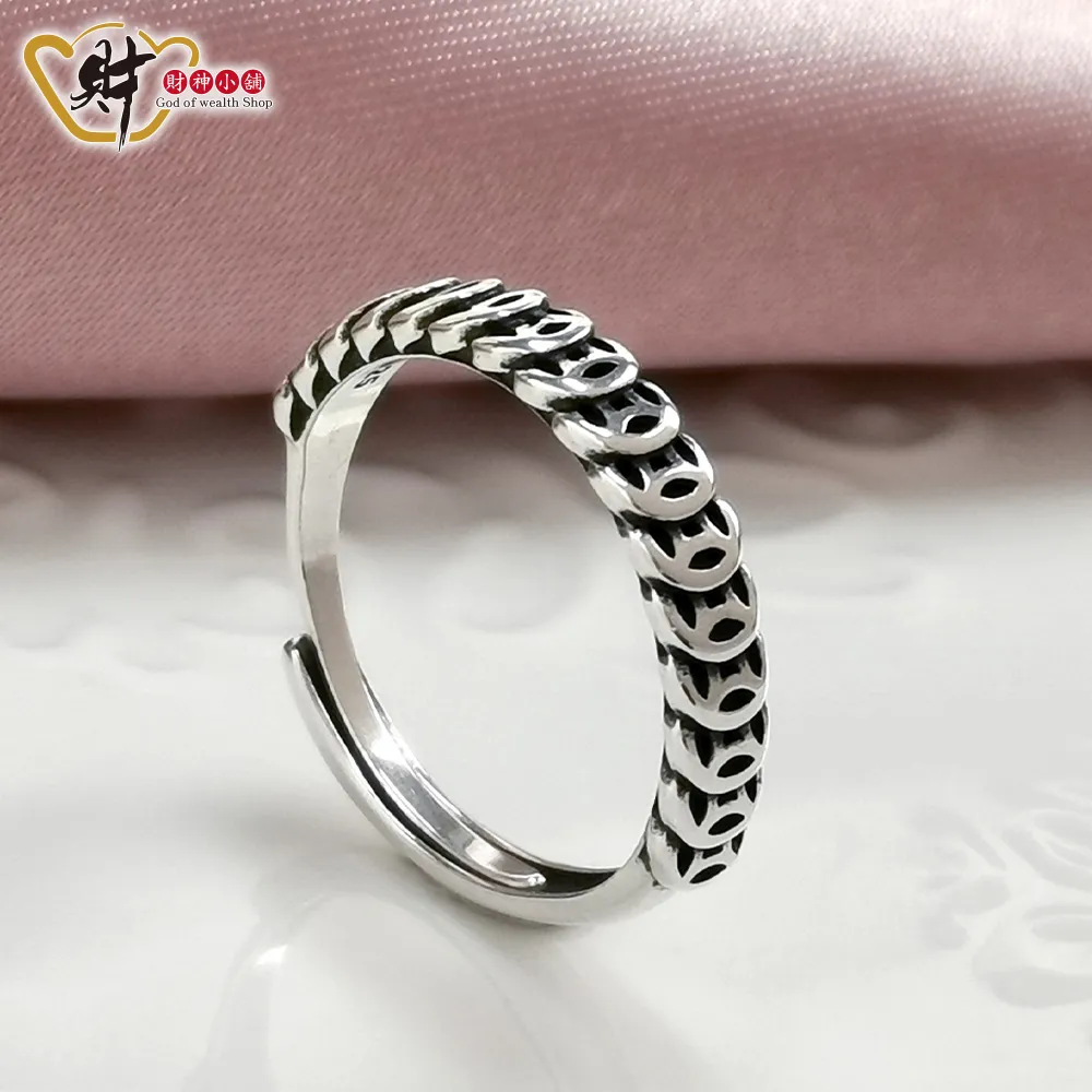 財神小舖【RS-030】財富連連戒指(925純銀)活圍戒《含開光》 歷史價格詳細信息