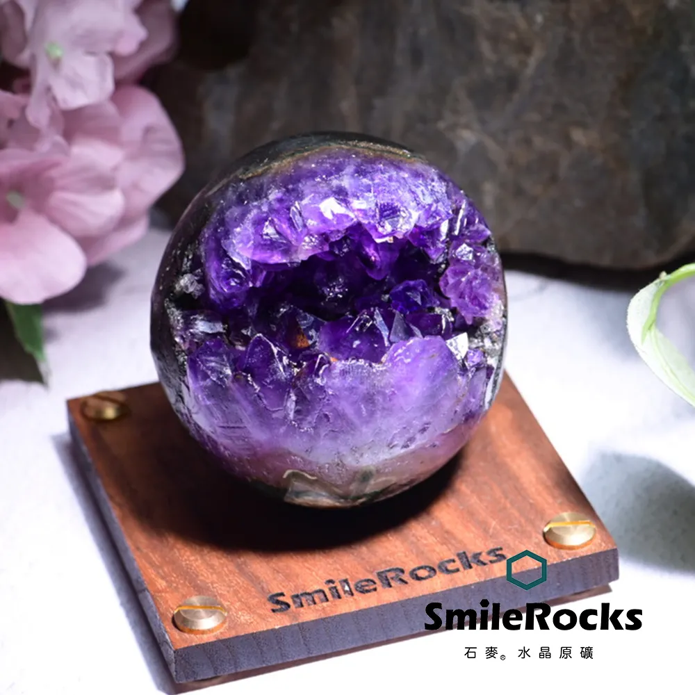 石麥水晶原礦 烏拉圭紫晶洞球 直徑7.4cm No.051610518 歷史價格詳細信息