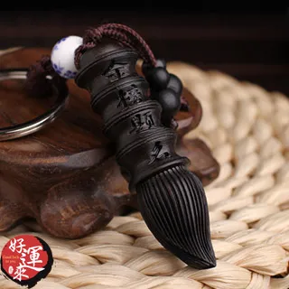 ★好運來★雷擊棗木(避邪木)圓柱金剛經鑰匙圈 歷史價格詳細信息