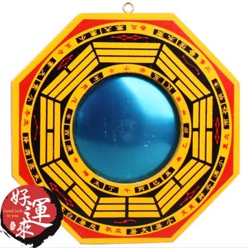 ★好運來★鎮宅化煞木質四季八卦凸面鏡(16cm) 歷史價格詳細信息