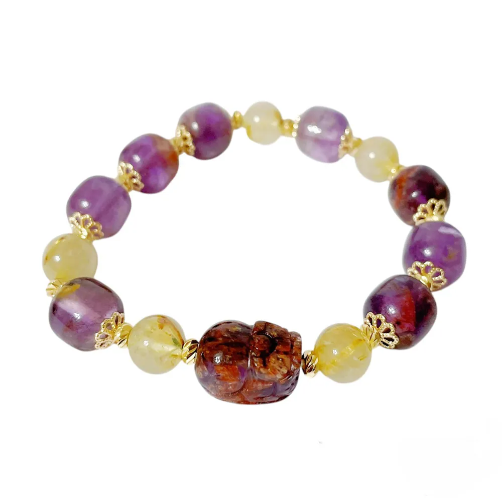 【A1寶石】貔貅鈦晶手鍊手環-招財開運旺貴人運(贈白水晶淨化碎石) 歷史價格詳細信息