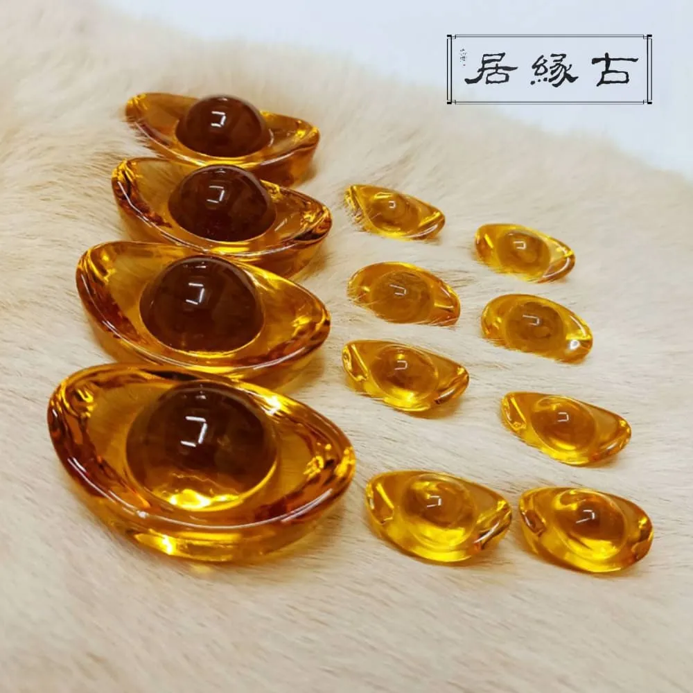 (小元寶)開運 黃玉元寶 開光 加持 招財 財位 風水 歷史價格詳細信息