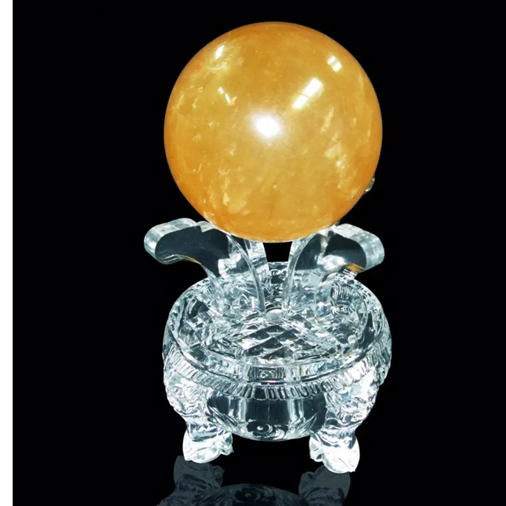 【原藝坊】招財開運 K9黃水晶圓球(約直徑10cm)+紅木雕刻底座擺件 歷史價格詳細信息