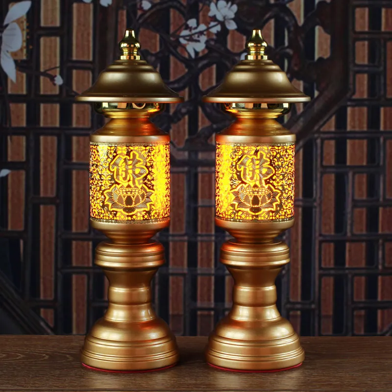 插電心經供燈蓮花燈新款五路財神燈長明燈 佛前家用合金神台燈led 歷史價格詳細信息