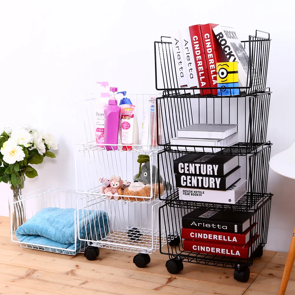 【兩層】滑輪收納架 滑輪收納櫃 可移動收納架 兒童簡易收納架 廚房落地置物架 書包小推車 可移動 歷史價格詳細信息