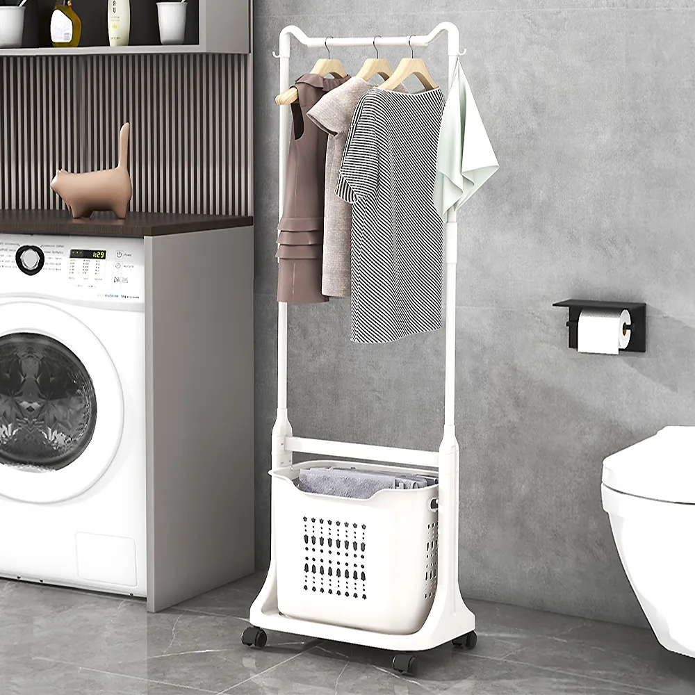 Mr.box 北歐風單桿雙層收納籃衣架附滑輪 收納 免運費 廠商直送 現貨 歷史價格詳細信息