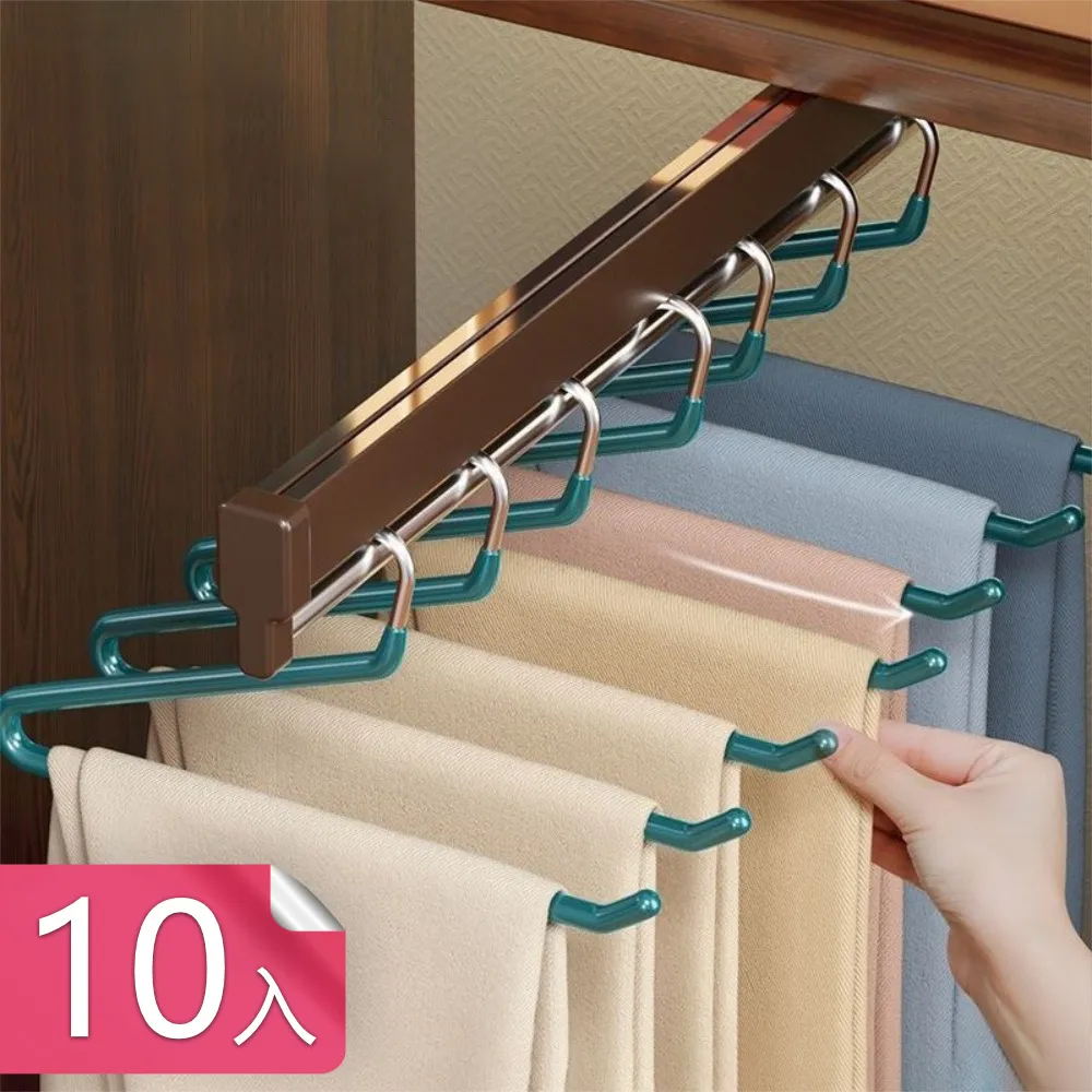 鵝型褲架家用雙層褲掛防滑褲子節省空間掛架衣架衣櫃內置收納神器 歷史價格詳細信息