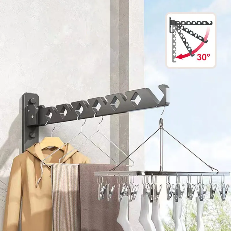摺疊晾衣架壁掛免打孔化妝室陽臺曬衣服室內晾衣桿浴室隱形掛衣架 歷史價格詳細信息