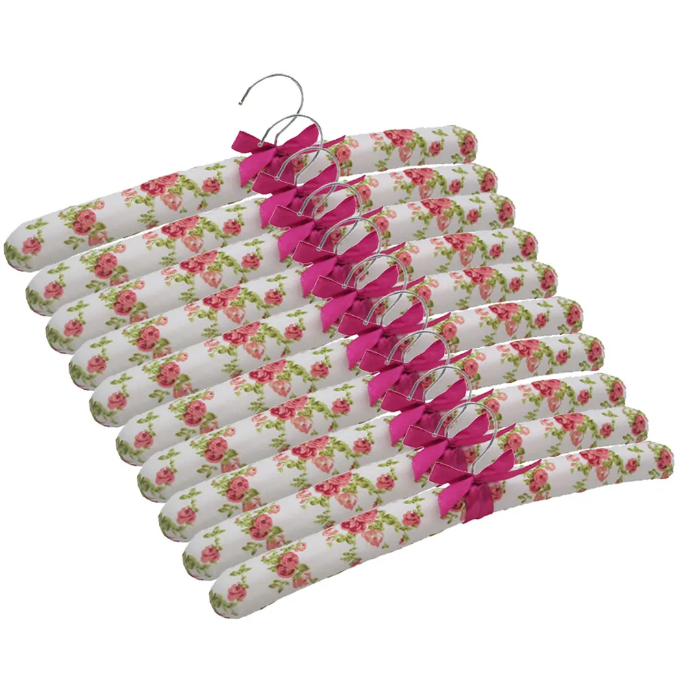 月陽碎花布藝術防變型防勾海棉包布布衣架超值5入(685) 歷史價格詳細信息