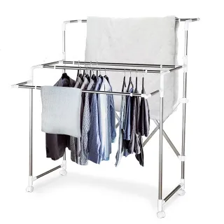 【雙手萬能】不鏽鋼加粗雙桿置物衣架 歷史價格詳細信息