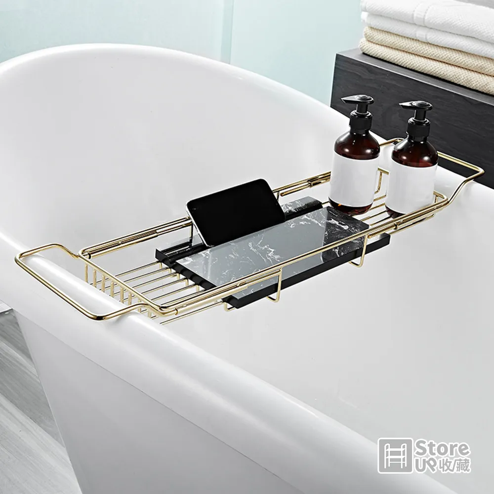 【Store up 收藏】頂級不鏽鋼 可伸縮 帶書架簡約浴缸架(AD367) 歷史價格詳細信息
