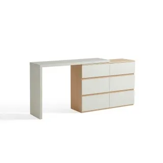 林氏木業簡約雙色岩板可伸縮收納電視櫃 OV2M-原木色 歷史價格詳細信息