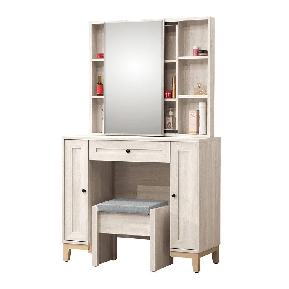 Bernice-貝卡3.1尺日系仿石面造型屏風玄關高鞋櫃組合(二門單抽中開放鞋櫃+屏風座鞋櫃) 歷史價格詳細信息