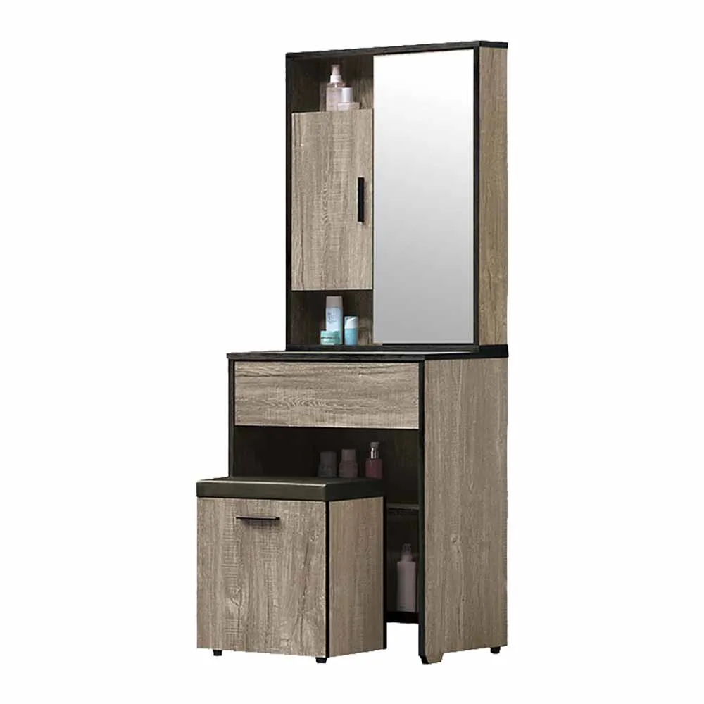 Bernice-奎利1.7尺工業風圓形床頭櫃/二抽收納櫃/置物小邊櫃/小茶几 歷史價格詳細信息