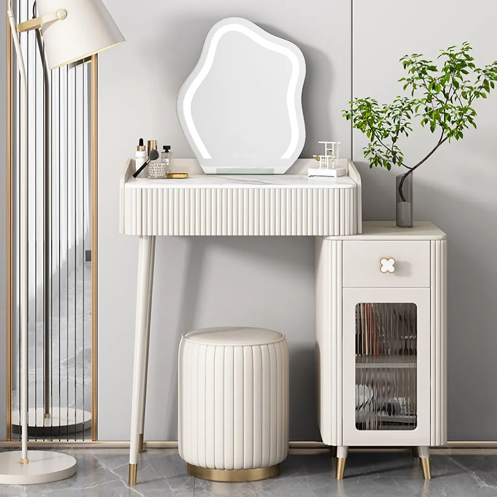 Peachy Life 簡瀾 奶油風岩板可伸縮中島餐桌櫃210-260cm 歷史價格詳細信息