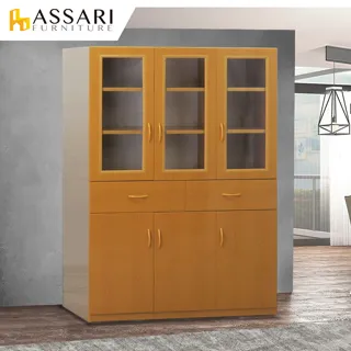 ASSARI-防潮防蛀塑鋼緩衝六門開放碗盤櫃-附輪(寬64x深42x151cm) 歷史價格詳細信息